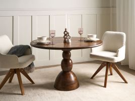 DALERO Faux Leather Dining Chairs Set of 2 - Beige