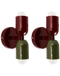 EASTMEREFORD Metal Set of Wall Lamps - Red with Green