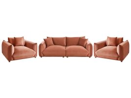 Sofa Set - LVUOS Velvet Living Room Set Golden Brown