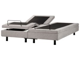 DEKU Adjustable Bed without Headboard Fabric 180 x 200 cm (EU Super King) Light Grey
