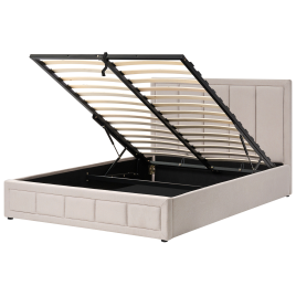SERALYTH Kingsize Fabric Ottoman Storage Bedframe - Taupe