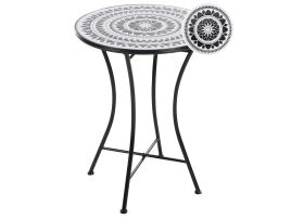 CSMIOO Bistro Table 60 cm 60 cm Metal Black/ White