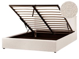 MONTI Ottoman Bedframe Boucle 160 x 200cm EU Kingsize Bed Beige