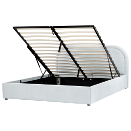 DUILLEN Kingsize Fabric Ottoman Storage Bedframe - Light Blue