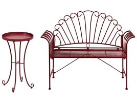 ZAVINIA Metal Garden Bistro Set - Red