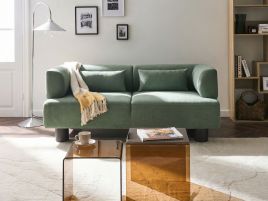BAMETI Fabric 2 Seater Sofa - Light Green