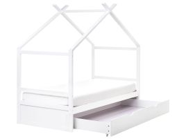 ORNIVAL Wooden Kids House Bedframe with Drawers EU Single Size White