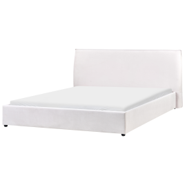 LEVISH Super Kingsize Velvet Bedframe - Off-White