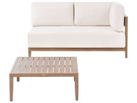 MINWORTH Metal Garden Sofa with Table 2 Seater - Brown