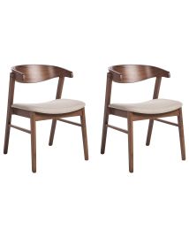 Set of 2 Dining Chairs LILLY Boucle Beige