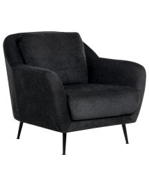 CLIFTONWELL Chenille Fabric Armchair - Black