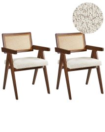 GIRONA Set of 2 Dining Chairs Wood Dark Brown