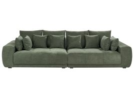 4 Seater Chenille Sofa Dark Green TORPO