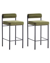 Set of 2 Bar Chairs AMAYA Green
