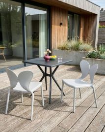 PENDLETON Garden Chairs Set of 2 - Light Grey