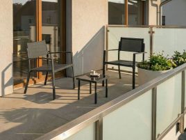 BRENVAR Garden Bistro Table and Chair Set - Dark Grey