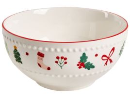 SAFFRONA Dinner Set of 12 Pieces Porcelain Christmas Tableware 4 People - White