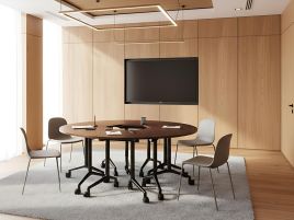 FEYARO Foldable Corner Office Desk - Dark Brown