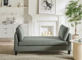 CAJARO Fabric Chaise Longue - Green