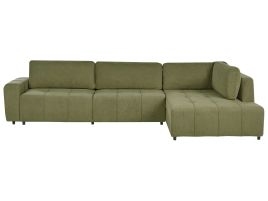Corner Sofabed - INKVIN Left Hand Facing 4 Seater Fabric with Storage Green