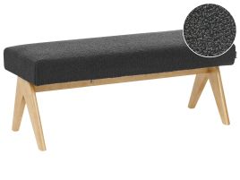 COALWORTH Boucle Fabric Bench - Black with Light Brown