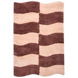 DIWANORA Fabric Bath Mat - Brown with Beige