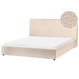 LEVISH Kingsize Boucle Fabric Bedframe - Beige