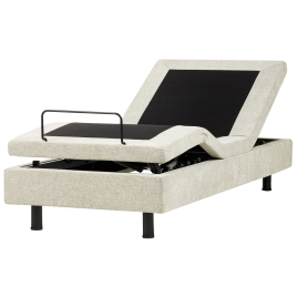 DEKU Single Fabric Adjustable Bed without Headboard - Beige