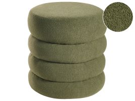 MOSSDEN Boucle Fabric Footstool - Green