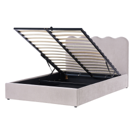 VEYRA Double Fabric Ottoman Storage Bedframe - Beige