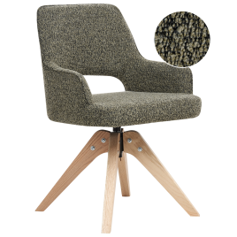 ARVELLE Boucle Swivel Dining Chair - Green