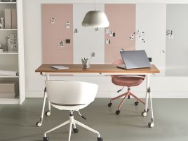 FEXUFA Foldable Office Desk - Brown and White, 160cm