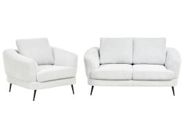 NEWHAVENLEIGH Fabric 2 Seater and Armchair Sofa Set - Off White