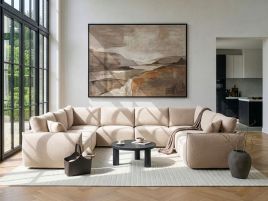 KACOVI Boucle Fabirc 8 Seater U Shaped Corner Sofa - Beige