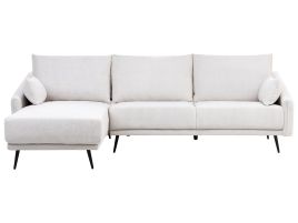 Right Hand Fabric Corner Sofa Off White VARDE