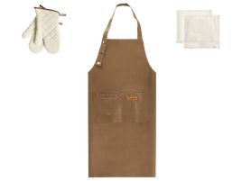 LONGMERE Kitchen Textiles Set - Brown