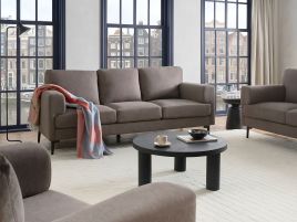 BAJARO Fabric 3 Seater Sofa - Brown