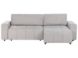 Corner Sofabed - INKVIN Left Hand Facing 3 Seater Fabric with Storage Light Grey