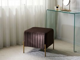 BOHIVO Velvet Footstool - Dark Brown