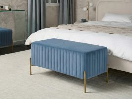 BOHIVO Velvet Ottoman Bench - Grey