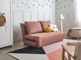 BARUFO Faux Linen 2 Seater Sofa Bed - Brown