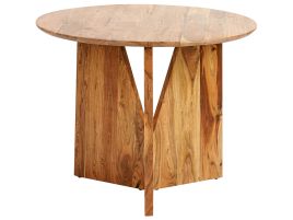 PLYMHURST Wooden Round Dining Table - Brown