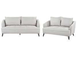 Fabric Living Room Set Grey HOBRO