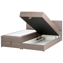 AUVRA Super Kingsize Fabric Divan Bed with Storage - Taupe