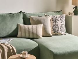 NENTARA Velvet Decorative Cushions Set of 2 - Taupe
