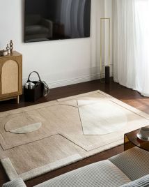 JAFARO Wool Rug- Beige, 160cm