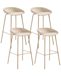 DRAYCOTTWELL Plastic Set of 4 Bar Chairs - Beige