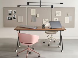 FEXUFA Foldable Office Desk - Brown and Black, 160cm
