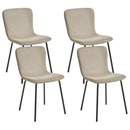 CALDWELLA Fabric Dining Chair Set of 4 - Beige