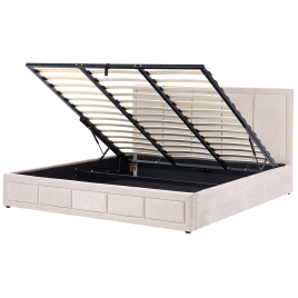 SERALYTH Super Kingsize Fabric Ottoman Storage Bedframe - Beige